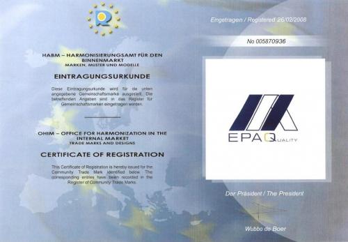  EPAQ Quality Label - Certificate of Registration